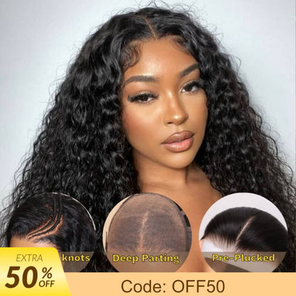 Extra 50% OFF | Sunber Wet And Wavy Curly Hair Lace Wig Real Human Hair Lace Frontal Wig