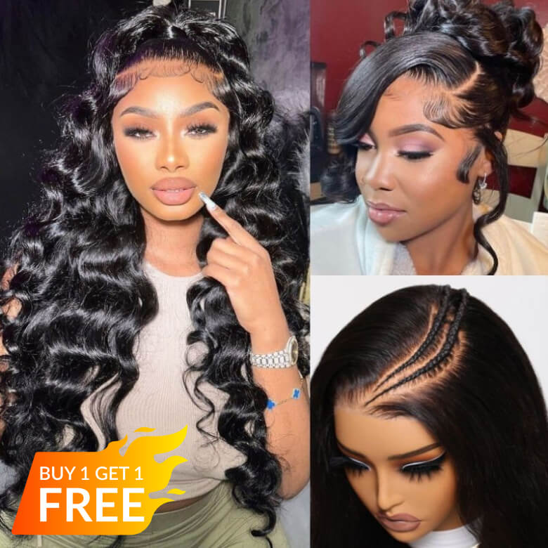 BOGO Sunber Body Wave 7*5 Pre Cut Lace/13×4 Pre Everything Lace Frontal Wigs Bye Bye Knots Human Hair Wigs