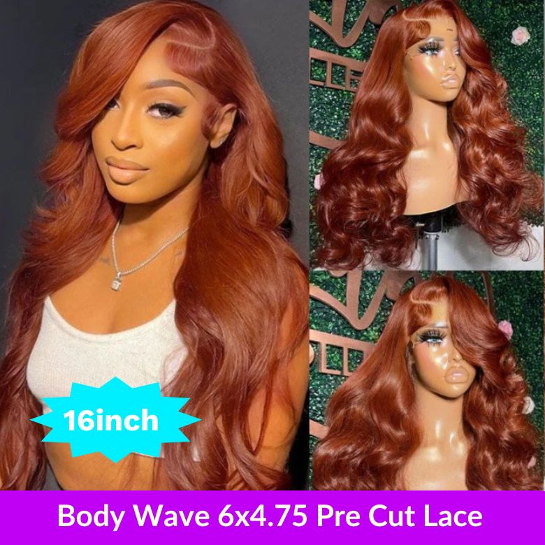 $159=2 Wigs|Copper Brown Body Wave 6x4.75 Pre Cut Lace And Balayage Blonde Highlight Curly7x5 Bye Bye Knots Flash Sale