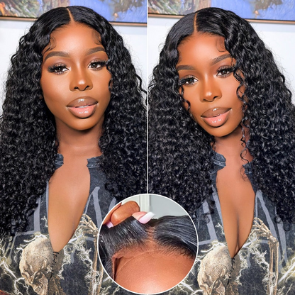 Extra 50% OFF | Sunber Curly 7×5 Bye Bye Knots Pre-Cut Lace Wigs  Lace Closure Pre-Plucked Hairline Human Hair