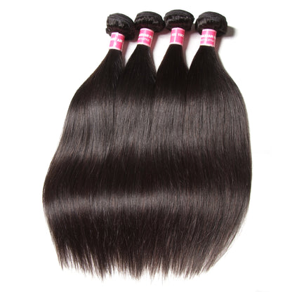 Sunber Natural Black Body Wave Straight 4 Bundles Human Hair Weave