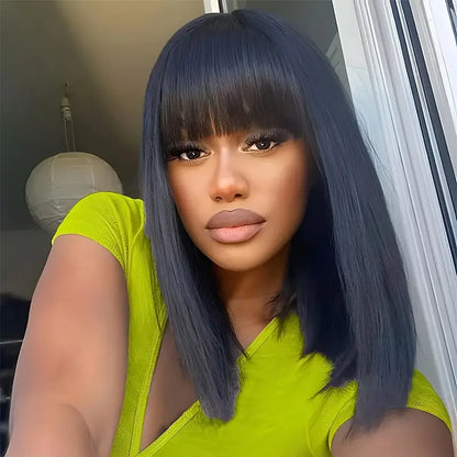 All Kinds Of Bouncy Bob Wigs Cool And Lightweight With Bangs Human Hair Wigs Flash Sale