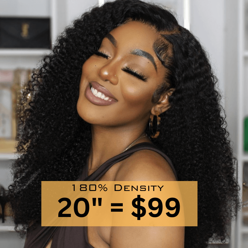 Sunber Kinky Curly 13 By 4 Lace Front Wig Bye Bye Knots Realistic Hairline Flash Sale