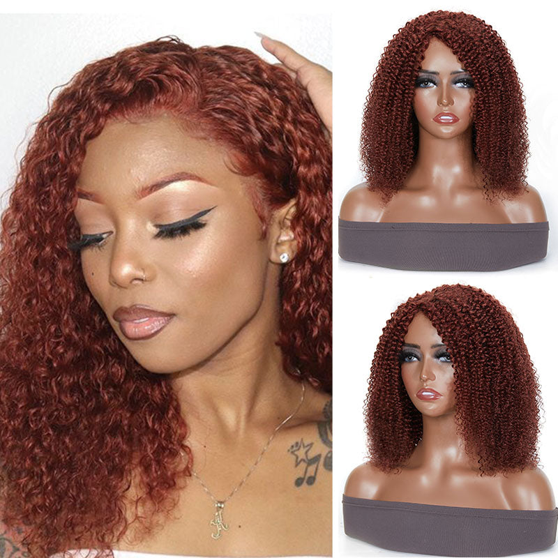 Sunber Reddish Brown  Curly Short Bob Wigs 13x4 Pre Everything Glueless Human Hair Wigs Flash Sale