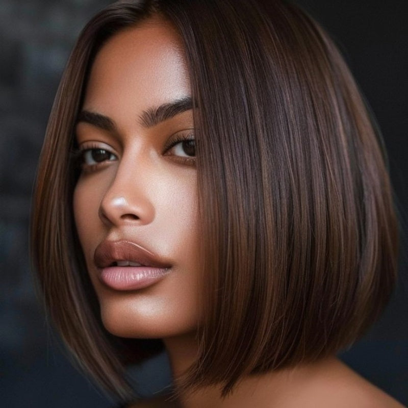 Sunber $100 Off Piano Brown Highlights 6x4.75 Pre Cut Lace Bob Wigs 180% Density