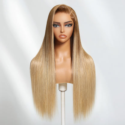 Sunber Golden Blonde Ombre 7*5 Pre Cut Lace 180% Density Bye Bye Knots Straight Human Hair Wig