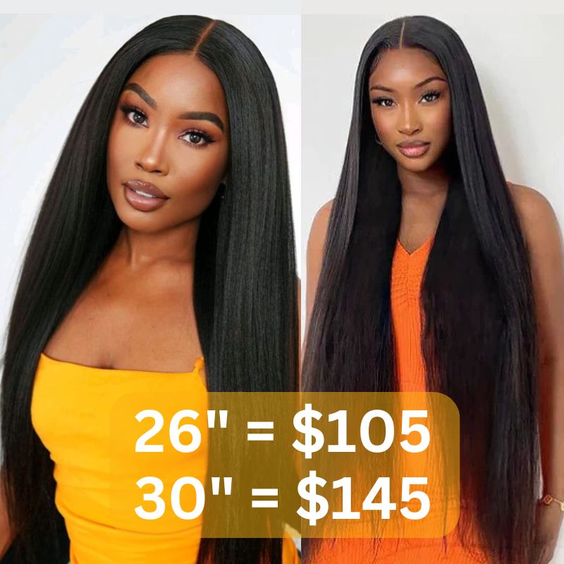 Sunber 4C Kinky Straight Lace Wig 13X4 Lace Front Pre-Everything Human Hair Wigs  Flash Sale