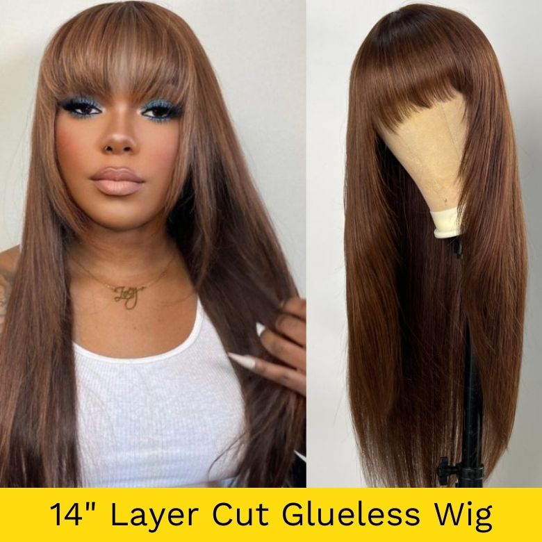 $119=2Wigs| 16&quot; Body Wave Pre Cut Lace Wig  | 16inch Kinky Straigh Lace Closure Wig Flash Sale