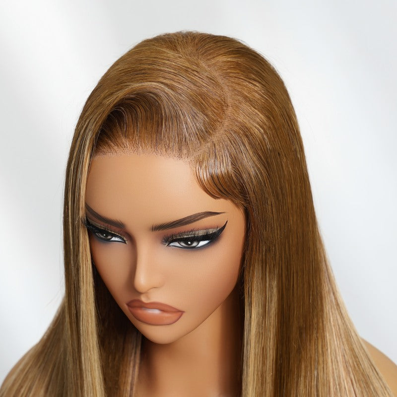 Sunber Golden Blonde Ombre 7*5 Pre Cut Lace 180% Density Bye Bye Knots Straight Human Hair Wig