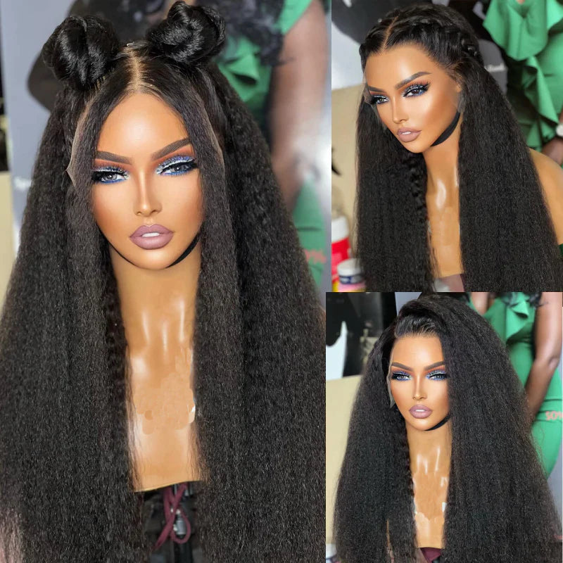 [22&quot;=$79]Sunber 4C Kinky Edge Kinky Straight Lace Wig Human Hair Wigs With Baby Hair Flash Sale