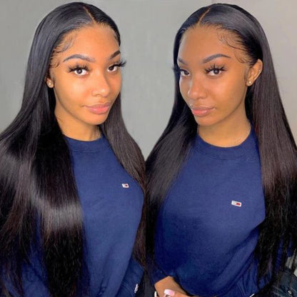 Sunber Silky Straight 360 Full Lace Frontal Human Hair Wigs With 180% Density Pre-Plucked hairline