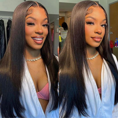 Sunber Silky Straight 360 Full Lace Frontal Human Hair Wigs With 180% Density Pre-Plucked hairline