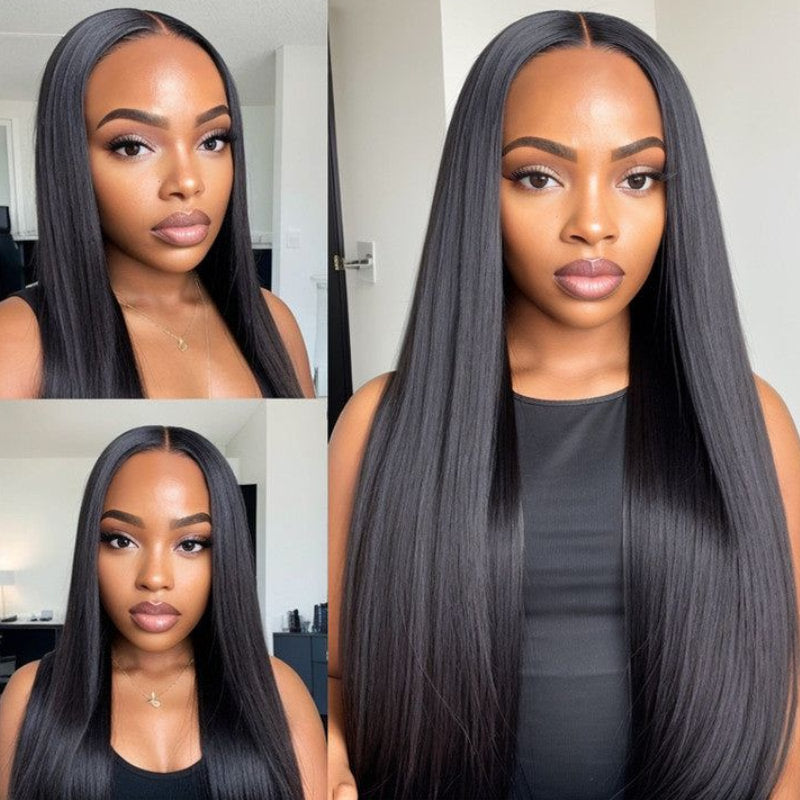 Sunber Silky Straight 360 Full Lace Frontal Human Hair Wigs With 180% Density Pre-Plucked hairline