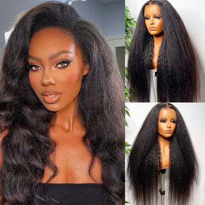 [22&quot;=$79]Sunber 4C Kinky Edge Kinky Straight Lace Wig Human Hair Wigs With Baby Hair Flash Sale