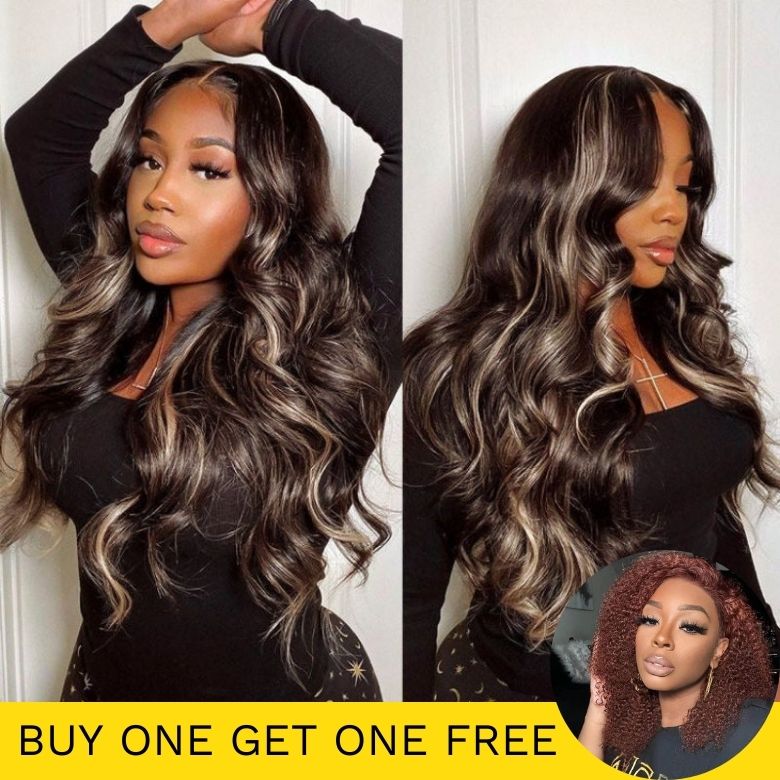 $99=2Wigs| Balayage Highlight Curly 18inch Glueless Wig | 613 Blonde 180% Lace Closure Bob Wig Flash Sale