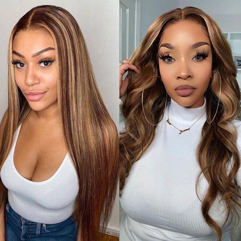 Sunber Undetectable Skin Melt 7x5 Bye Bye Knots Lace Closure Wig  Long Straight Hair Perfect Honey Highlight Wig