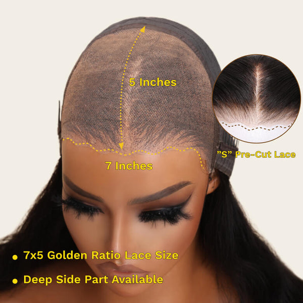 Flash Sale Sunber Blunt Cut Pre-Cut Lace Asymmetrical Bob Wig With Side Part