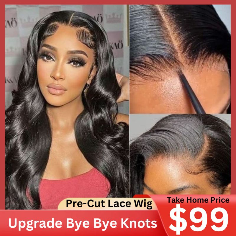 Flash Sale Sunber Glueless Pre-Cut Lace Wigs Body Wave 7x5 Bye Bye Knotsl Real Tangle-Free Human Hair Wigs