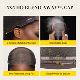 5X5 HD pre cut lace cap