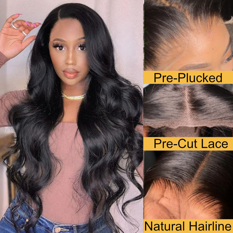 Sunber 6x4.75/5x5 Pre Cut HD Lace Wigs Body Wave Human Hair Grab And Go Glueless Wigs