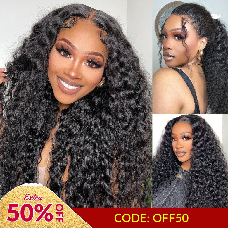 Extra 50% OFF | Sunber Wet And Wavy Curly Hair Lace Wig Real Human Hair Lace Frontal Wig