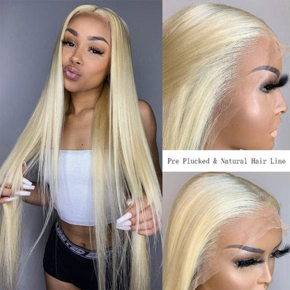 Sunber 613 Blonde Full Lace Color Wig Pre Plucked Straight Virgin Human Hair Wig 180% Density