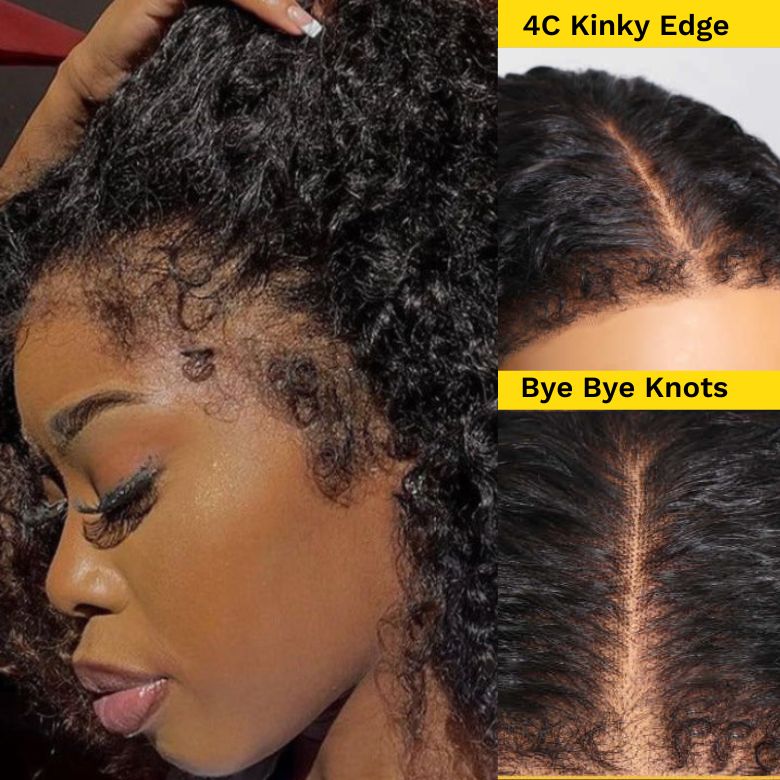 kinky edge bye bye knots with curly wigs