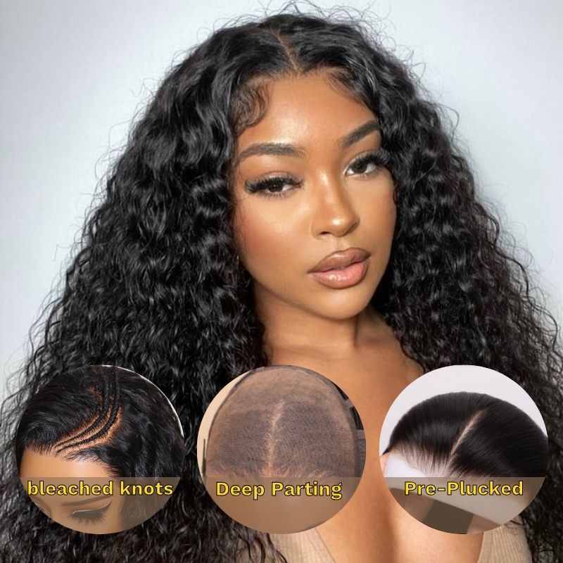 Sunber Water Wave Bye Bye Knots Glueless Wigs 7*5 Pre-Cut Lace Wig Wet and Wavy Wigs