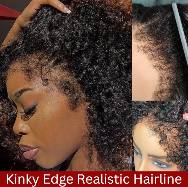 Sunber 4C Kinky Edge Kinky Curly Skin Melt 13X4 Lace Wigs Natural Hairline Human Hair Wig Flash Sale