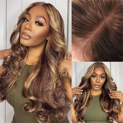 Sunber Honey Blonde Highlight 13x4 Lace Front Wig Kinky Straight Human Hair Flash Sale