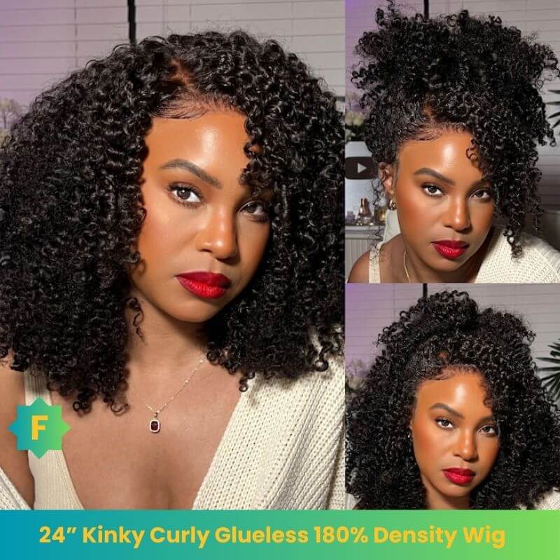 Kinky Curly Glueless 180% Density Wig