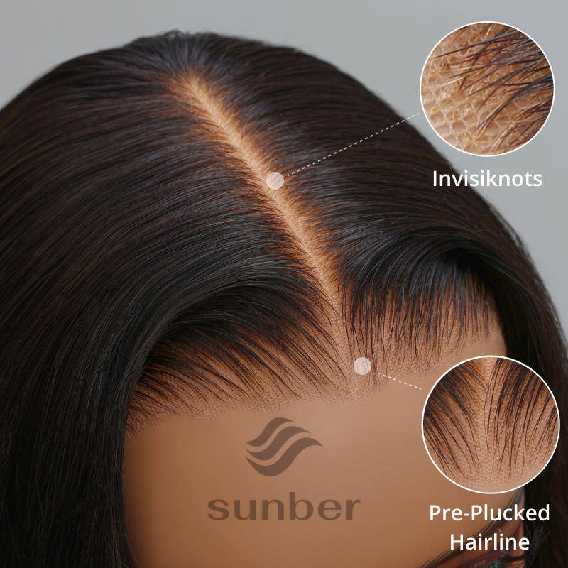 $100 Off |Sunber Yaki Straight Glueless 7x5 Bye Bye Knots Pre-cut Closure Wig With Bleach Knots