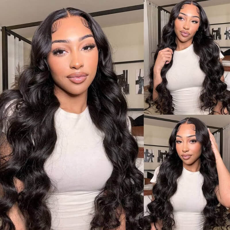 Flash Sale Sunber Affordable 7x5 Bye Bye Knots Pre-plucked Body Wave HD Pre-cut Lace Closure Wig