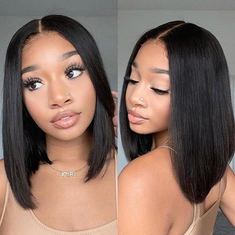 Sunber 180% Density Blunt Cut Bob 13x6 Lace Frontal Wigs Pre-Cut Lace Human Hair Wig Flash Sale