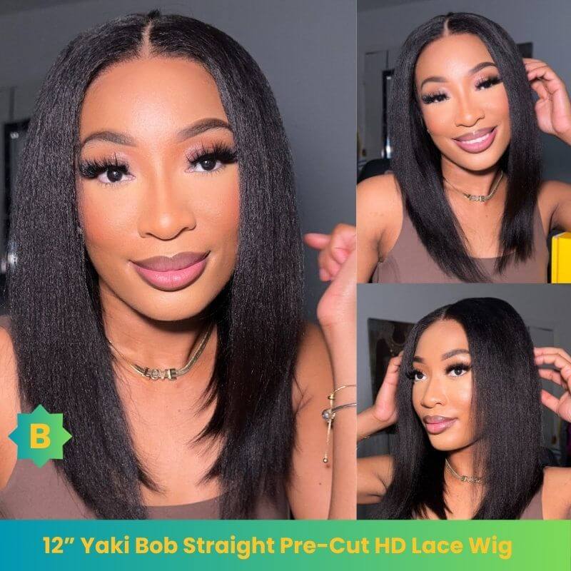 Yaki Bob Straight Pre-Cut HD Lace Wig