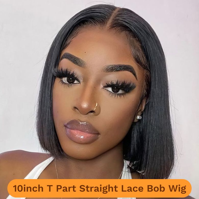 $99=2Wigs| 14Inch 180% Density Glueless Wig With Bangs| 6inch Pixie Cut LaceBob Wig Flash Sale