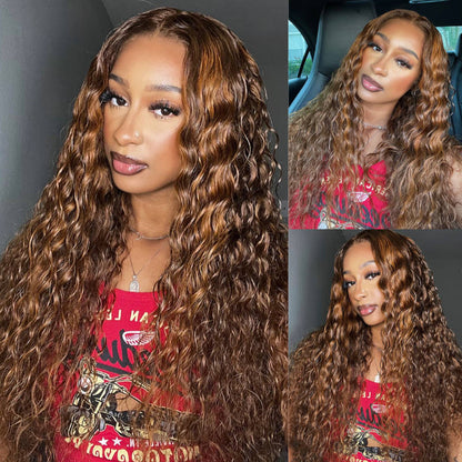 Flash Sale|Sunber Highlight Balayage Water Wave 13x4 Lace Front Wigs（One chance per person）