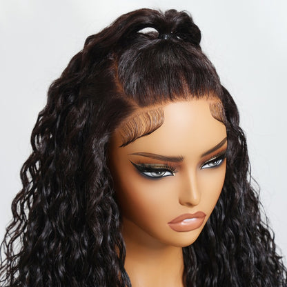 Sunber Wet And Wavy 7*5 Bye Bye Knots Pre-Cut Blend Away HD Lace Wigs Water Wave 13 By 4 Pre-Everything Frontal Wigs