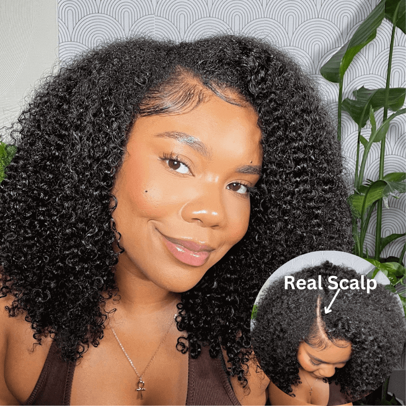 Sunber Kinky Curly V Part Upgrade U part Human Hair Wigs No Leave Out Natural Scalp Flash Sale