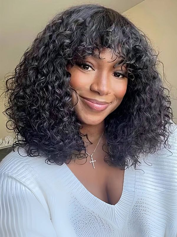 All Kinds Of Bouncy Bob Wigs Cool And Lightweight With Bangs Human Hair Wigs Flash Sale