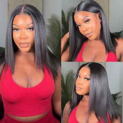 short put on and go lace closure wig