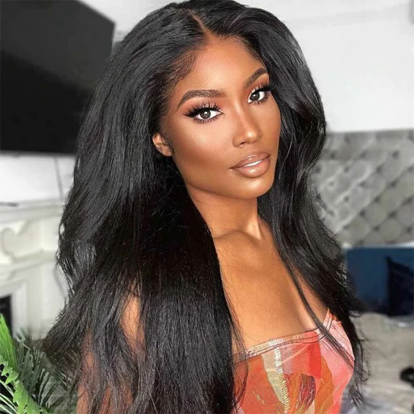 [22&quot;=$79]Sunber 4C Kinky Edge Kinky Straight Lace Wig Human Hair Wigs With Baby Hair Flash Sale