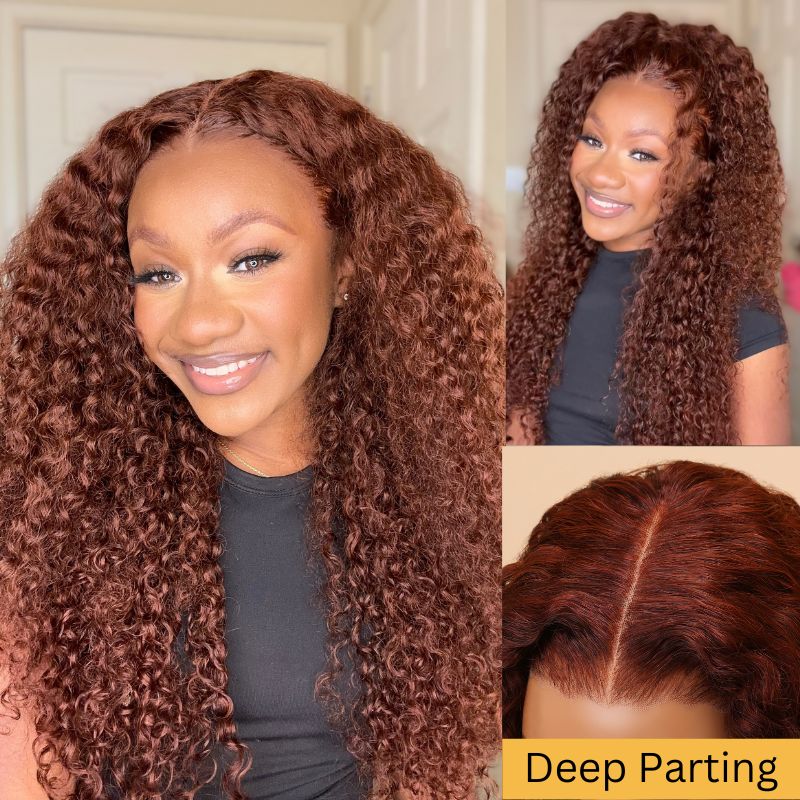 Sunber Reddish Brown  Curly Short Bob Wigs 13x4 Pre Everything Glueless Human Hair Wigs Flash Sale