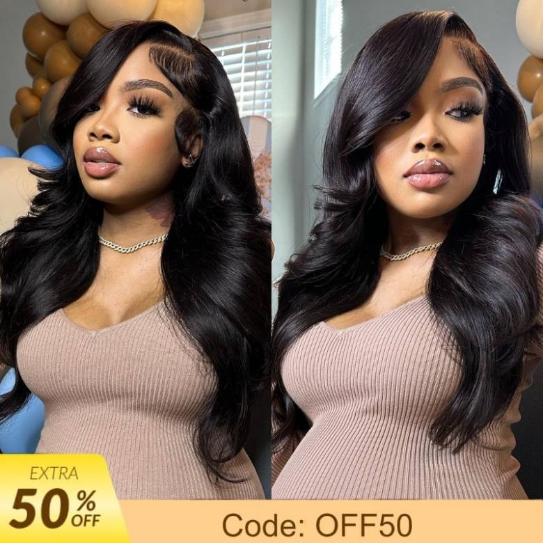 Extra 50% OFF | Sunber Deep Parting 7×5 Bye Bye Knots Pre-Cut Lace  Body Wave Wig Human Hair