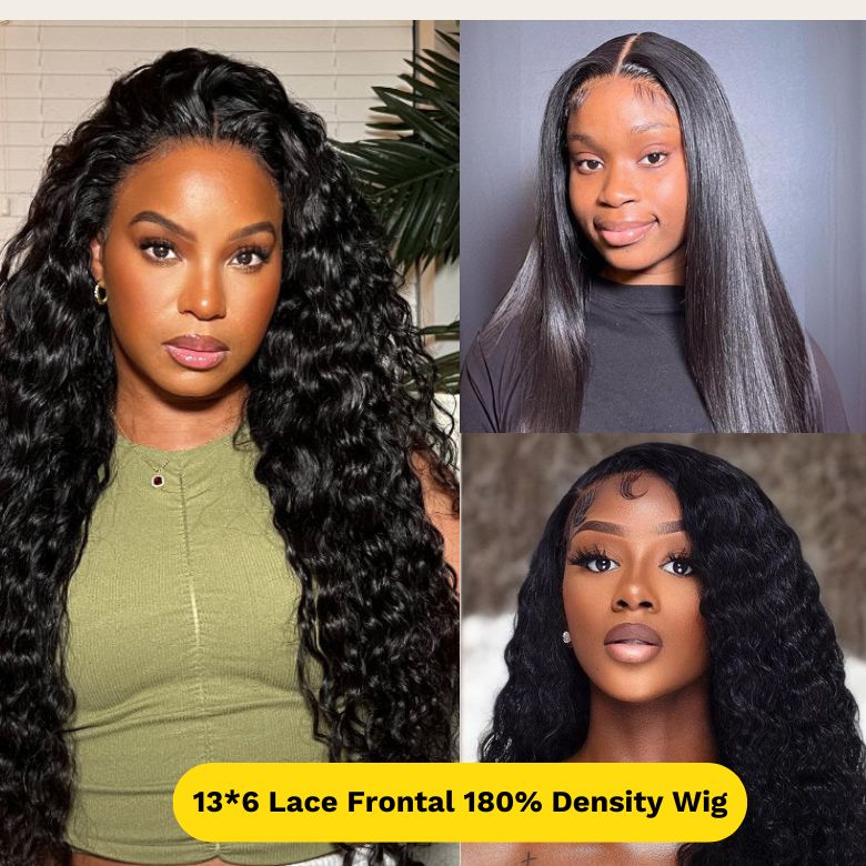 Flash Sale 13*6 Lace Frontal Wig 180% Density Silky Straight/ Deep Wave/ Water Wave Lace Wig