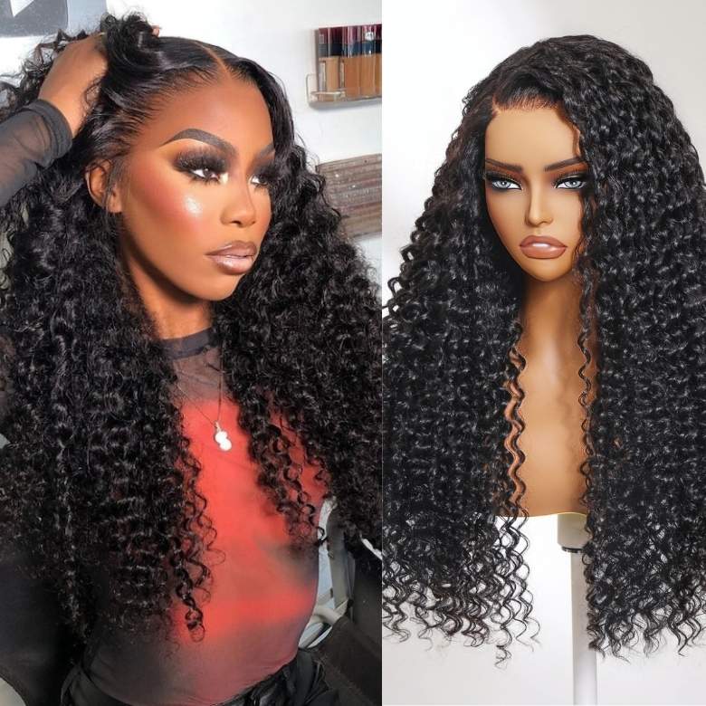 Sunber Deep Wave 250% Density 5*5 HD Lace Wig 13x4 Pre Everything Lace Front Black Human Hair Wigs