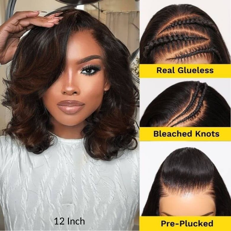 Extra 50% OFF | Sunber Bye Bye Knots Wig 7x5 Glueless Lace Black to Chestnut Brown Ombre Loose Wave Wig With Bleached Knots