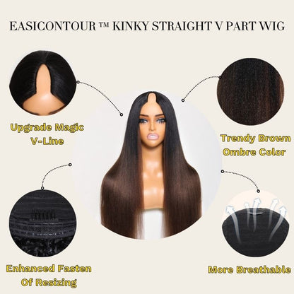 Yaki Straight Upgrade New V Part Wig