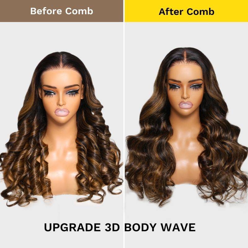 Flash Sale Sunber Balayage Highlight Body Wave Transparent Lace Front Wigs Shadow Root Wigs Shake And Go Wigs