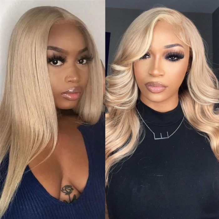 Extra 70% Off Sunber Layered Cut Dusty Blonde Body Wave Pre-Everything 13X4 Frontal Human Hair Wigs